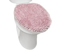 SoHome Spa Step Housse de siège de toilette en tissu chenille à poils longs lavable en machine Ultra douce 47 x 49,8 cm Blush