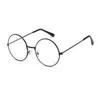 SOHUPAC Lunettes rondes classiques rétro avec verres transparents et monture en métal pour homme et femme, noir, 1 PCS