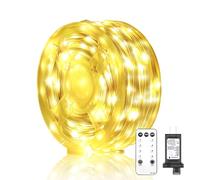 Soiarllt Guirlande de Noël LED, 20M + 3M Cordon d'Extension, 200 LED Lumière Blanc Chaud, IP65 avec Télécommande & Minuterie, 8 Modes pour Intérieur/Extérieur, Fêtes, Mariages, Jardins (600LED/60M)