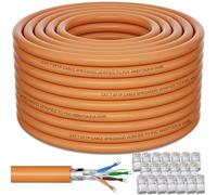 Soibke Cable Ethernet 100m, Cat 7 RJ45 Blindé 100 Mètres Cable Reseau | Haute Vitesse Wifi S/FTP 10Gbps Gigabit Câble LAN Exterieur Anti-interférence Câble Internet Fil Ethernet pour Router Modem