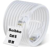 Soibke Cable Ethernet 10m, Cat 6 Câble Réseau RJ45 10 m Haute Vitesse, Gigabit 1000Mbits 250MHz Câble Internet UTP Cable LAN 23AWG Fil Ethernet pour Routeur Modem