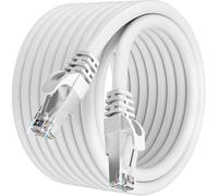 Soibke Cable Ethernet 18m, Cable RJ45 Cat 7 Blindé Haute Vitesse 10Gbit/s 600MHz S/FTP Câble Reseau Blanc Gigabit Extérieur Imperméable Câble LAN Câbles Internet pour Routeur Switch Modem