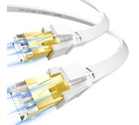 Soibke Cable Ethernet 3m Cat 8, Câble Réseau RJ45 Plat 3 m Haut Debit Fibre 40Gbps 2000MHz, Câble Internet Blindé Gigabit Câble Patch LAN Blanc pour Routeur Modem PS5/4