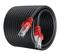 Soibke Cable Ethernet 40m Cat 7 Extérieur RJ45 Cable Internet 40 Mètres Haut Débit 10Gbps 600MHz Câble LAN Blindé Imperméable Gigabit SFTP Ethernet Câble Réseau Noir 40M