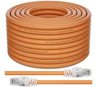 Soibke Cable Ethernet 50m, Cat 7 RJ45 Blindé S/FTP Câble Réseau Lan 50 Mètres Cat7 Haute Vitesse 10Gbit/s 600MHz Wifi Orange Câble Internet pour Routeur Modem
