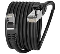 Soibke Cable Ethernet 8m, RJ45 Câble 8m Blindé Câble Réseau | AWG 23, FTP, CCA, Anti-Interférence, Lgnifuge, Haut Debi Gigabit CAT 6 | (Noir, 8 mètres)