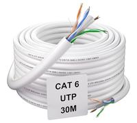 Soibke Cat 6 Ethernet Cable 30m RJ45 - UTP Network Cable 23AWG Waterproof High Speed LAN Gigabit for Outdoor Installation - Blanc