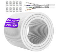 Soibke Cat 7 Cable Ethernet 150m Blanc Cable Rj45 150m Blindé S/FTP Gigabit