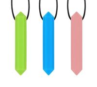 SOIDMHP Lot de 3 colliers sensoriels à mâcher, idéal pour les enfants ou les adultes qui aiment mordre ou souffrent d'autisme, anneau de dentition à mâcher avec corde portable, pour autiste, TDAH, mot