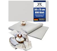 Soie d'emballage KK Verpackungen | Papier cadeau 10 kg, 50 x 75 cm en gris | 890 feuilles de papier de soie de qualité industrielle 30 g/m²