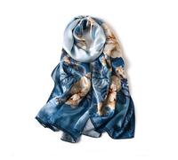 Soie foulards en soie de luxe et naturelle, étole cadeau, chaud, léger et doux, 53 * 170 cm, papillon jaune fleurs