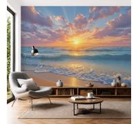 Soie Mural 3D Papier Peint Panoramique Coucher De Soleil Sur La Mer