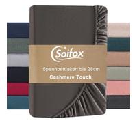 Soifox Drap-housse 140 x 200 cm - Hiver - Anthracite - Jersy - Polaire thermique - 160 x 200 cm - Comme la flanelle - Doux et moelleux - Toucher cachemire - Pour lit à sommier tapissier, surmatelas