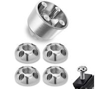 Soiftra Ecrou Antivol, Ecrou M8 en Acier Inoxydable, Écrou Antivol M8 à 4 Trous pour Antivol Tente de Toit, Porte-vélos, Protection pour Maison, Loisirs et L'industrie(4 Écrous 1 Verrou) Argent
