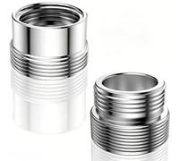 Soiftra Lot de 2 adaptateurs de robinet avec filetage intérieur de 18 mm et filetage extérieur de 22 mm, adaptateur d'extension pivotant universel avec régulateur de jet M18 pour cuisine