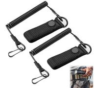 Soiftra Lot de 2 câbles spiralés tactiques, cordons en spirale - Porte-clés élastiques - Support Rsg - Cordon de sécurité avec gaine en paracorde - Pour ciseaux de sauvetage, lampe de poche, clés, etc