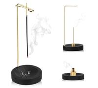 Soiftra Porte Encens Baton 3 en 1, Bruleur Encens à 9 Trous, Porte Encens Bâton avec Bobine Côneet, Support Encens Base en Bois, Brule Encens Inversé pour Décoration, Bureau, Yoga, Méditation