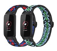 SOiiKE 2 Pièces Bracelet de Remplacement Compatible avec Fitbit Luxe Bracelet, Élastique Bandes de Sport Tissé en Nylon pour Hommes Femmes