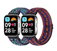 SOiiKE 2 Pièces Bracelets Compatibles avec Bracelet Xiaomi Redmi Watch 3 Active pour Femme et Homme, Bracelet de Remplacement en Nylon Élastique Sport pour Xiaomi Redmi Watch 3 Active