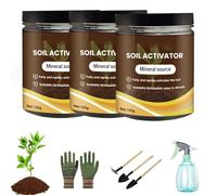 Soil Pro Activateur de sol multifonctionnel, activateur de sol organique et engrais pour plantes, trésor pour plantes, stimulateur de santé de la saleté, farine d'os professionnelle (3 pièces)