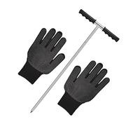 Soil Probe Rod, Stainless Steel Septic Tank Locator Tool with T-Handle, Adjustable Underground Pipeline Detector for Ground Probing and Pipe Location, 16.14x3.15x1.18 inches