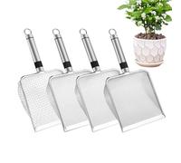 Soil Sifter for Gardening, Potting Sieve Scoop, 4 Pieces Composting Sifter with Comfortable Handle Grip, Ideal for Beach Combing, Bonsai Care, Rockhounding, Landscaping, Outdoor Gardening