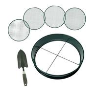 Soil Sifter Screen, Removes Rocks And Debris, 14 Inch Garden Sifting Tray for Composting, Sturdy Metal Gardening Tool 4 Interchangeable Meshes, Rock Separator with Fine Screening, Multi Purpose Soil