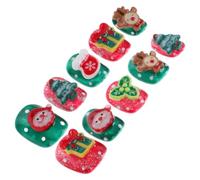 SOIMISS 1 Boîte Faux Ongles de Noël à Presser, Faux Ongles Élégants Courts en Plastique, Design Amovible, Mignons et Festifs, pour Femmes, Hiver et Fête
