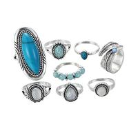 SOIMISS 1 ensemble Anneaux Vintage Imitation Turquoise pour Femmes Anneaux de Joint Knuckle Accessoire Élégant pour Toutes Occasions