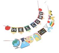 SOIMISS 1 Ensemble Bienvenue Pour Tirer Le Drapeau Retour à La Décoration Scolaire Bannière De Classe Retour Aux Fournitures Scolaires Enseignants Accueillir À Thème École Petit Papier