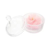 SOIMISS 1 Ensemble boîte de rangement pour houppette poudre pour le corps pour femmes houppette cosmétique pot de cristal houppette pour femme époussetage de poudre à épousseter Un verre