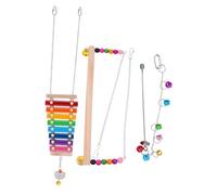 SOIMISS 1 Ensemble De 3 Pièces Ensemble de Jouets coopérative Cloche Caille volière balancoir Jeu Set Ensemble de Jeu Set Jeu de Poule Poulet Xylophone Acier Inoxydable