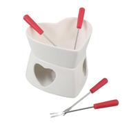 SOIMISS 1 ensemble Fondue Chocolat et Fruits de Mer Petit Pot à Céramique Forme de Cœur Accessoires de Fête pour Fromage et Crabe
