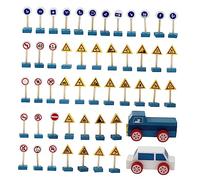 SOIMISS 1 Ensemble Jouets Éducatifs Bois de Circulation pour Garçon Fille Jeu Cognitif Sécurisé avec Modèles de Signalisation Routière pour Éducation Précoce