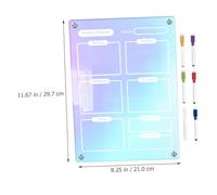 SOIMISS 1 ensemble Tableau Mémo Acrylique Magnétique Effaçable à Sec Ensemble pour Réfrigérateur Planificateur de Semaine Pratique et Réutilisable pour Listes et Rappels Familiaux