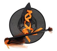 SOIMISS 1 Jeu ensemble de chapeau de sorcière dentelle chapeau de sorcière noir chapeau halloween chapeau d'halloween balais de sorcière d'halloween chapeaux d'halloween Plastique Orange