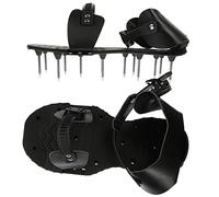 SOIMISS 1 Paire Chaussures Aérateurs de Pelouse avec Pointes Outils de Jardinage Faciles à pour Aérer Sol Unisexe Ajustables PU Noir