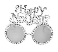 SOIMISS 1 Pc lunettes de bonne année fête du nouvel an décorations de joyeux anniversaire articles de fête lunettes de fête du nouvel an nouvelles lunettes de nouvel an Plastique Silver