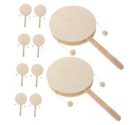 SOIMISS 10 Pièces DIY Wooden Drum for Unpainted Hand Percussion Lightweight and Ergonomic Safe Crafting Activity for Early Learning and Parent Child Interaction