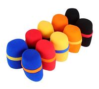 SOIMISS 10 pièces Housse de Microphone Mousse Colorée Pack de Protection Acoustique pour Microphones Pare Brise Vent et Projections Compatible avec Divers Modèles Design Couleur Aléatoire