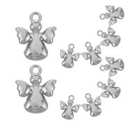 SOIMISS 10 Pièces Lot de Pendentifs Mini Anges Acier Inoxydable pour Bracelets et Boucles Oreilles Breloques Mariage pour Création de Bijoux Charms Chaîne Décoratifs Durables et
