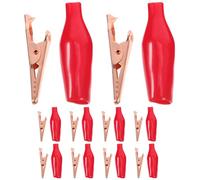 SOIMISS 10 pièces Lot de Pinces Crocodile Cuivre avec Gaine Isolante Rouge Clips de Test Électrique Moyen Conducteurs Fiables pour Câbles de Test