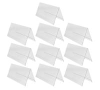 SOIMISS 10 Pièces Lot de Porte-noms de Bureau Transparent Double Face Support Triangulaire pour Cartes de Réunion Affichage Flexible pour Conférence et Salle de Classe
