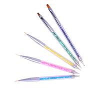 SOIMISS 10 pièces Manucure Nail Art Pen Pinceaux Double-embouts pour Dessin Précis UV Gel pour Tracés Points et Motifs DIY