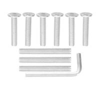 SOIMISS 10 Pièces Vis de Rechange M8 à Six Pans Creux, Acier | Filetage Complet, Tête Plate, Connecteur Allongé, Réparation Intérieure pour Tubes et Poteaux, Argenté
