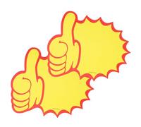 SOIMISS 100 pièces Étiquette Prix Papier Non Adhésive Forme de Pouce Jaune pour Boutique Magasin