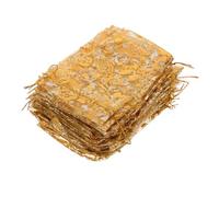 SOIMISS 100 pièces Lot de Organza Mesh Doré avec Cordon pour Bijoux Cadeaux Mariage Bonbons Rangement Compact