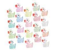 SOIMISS 100 Pièces Mini Resin Ducks Glow in The Dark Small Duck Figures Luminous Miniature Animals for Garden Micro Landscape DIY Craft Decorations