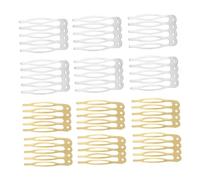 SOIMISS 100 pièces Peignes à Cheveux Métal Élégants Clips à Dents pour Perruques et Bonnets Accessoires Coiffure DIY Finition Dorée et Argentée Résistants et Légers pour Créations Variées