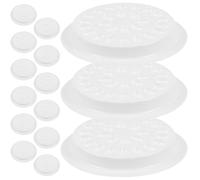 SOIMISS 100 Pièces Support Colle Cils Fleur sans Base Palette Adhésive Jetable PVC Blanche pour Extensions et Organisation Professionnelle